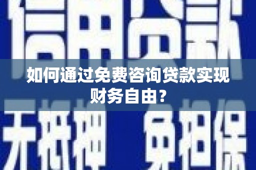 西夏如何通过免费咨询贷款实现财务自由？