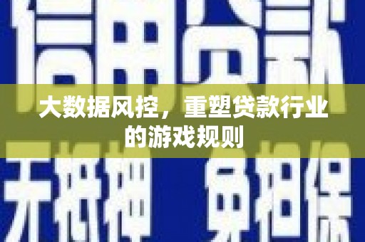 西夏大数据风控，重塑贷款行业的游戏规则