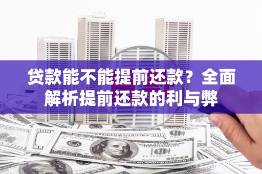西夏贷款能不能提前还款？全面解析提前还款的利与弊