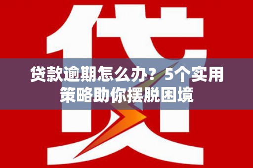 西夏贷款逾期怎么办？5个实用策略助你摆脱困境