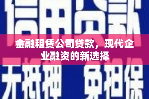 西夏金融租赁公司贷款，现代企业融资的新选择