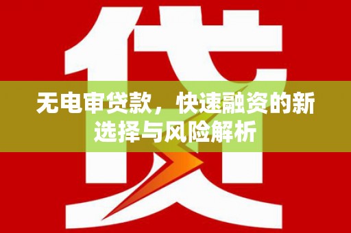 西夏无电审贷款，快速融资的新选择与风险解析