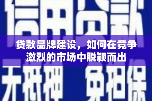 西夏贷款品牌建设，如何在竞争激烈的市场中脱颖而出