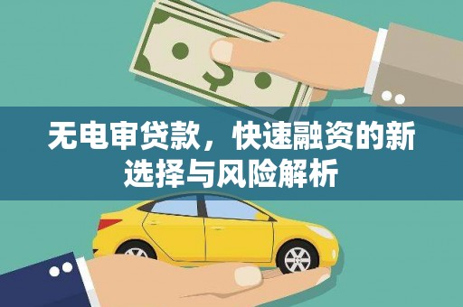 西夏无电审贷款，快速融资的新选择与风险解析