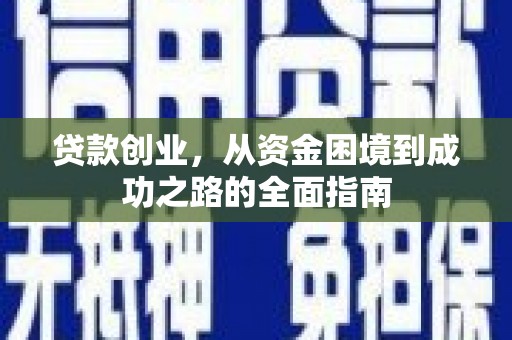 西夏贷款创业，从资金困境到成功之路的全面指南