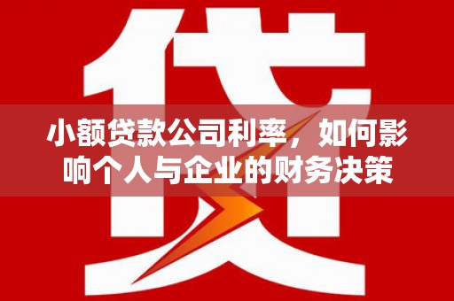 西夏小额贷款公司利率，如何影响个人与企业的财务决策