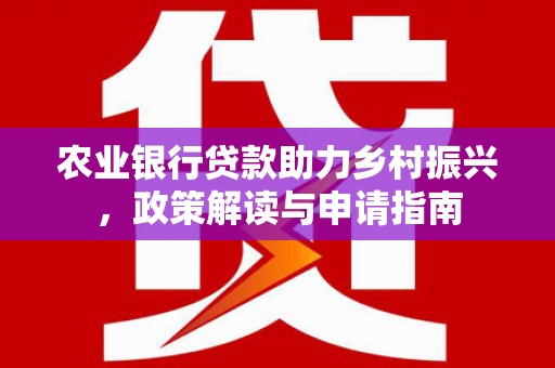 西夏农业银行贷款助力乡村振兴，政策解读与申请指南