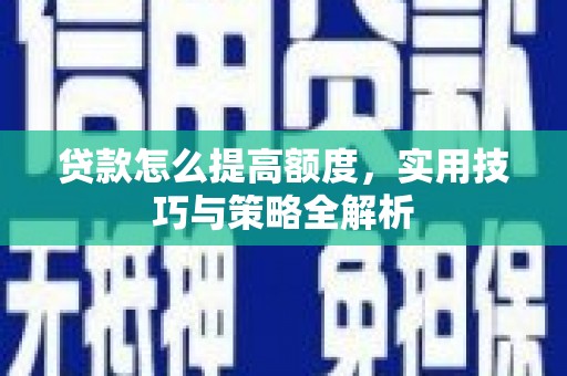 西夏贷款怎么提高额度，实用技巧与策略全解析