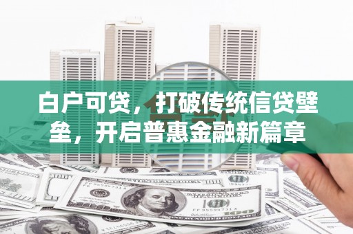 西夏白户可贷，打破传统信贷壁垒，开启普惠金融新篇章